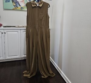 NWT Athleta Tan Jumpsuit with Wide-Leg Design